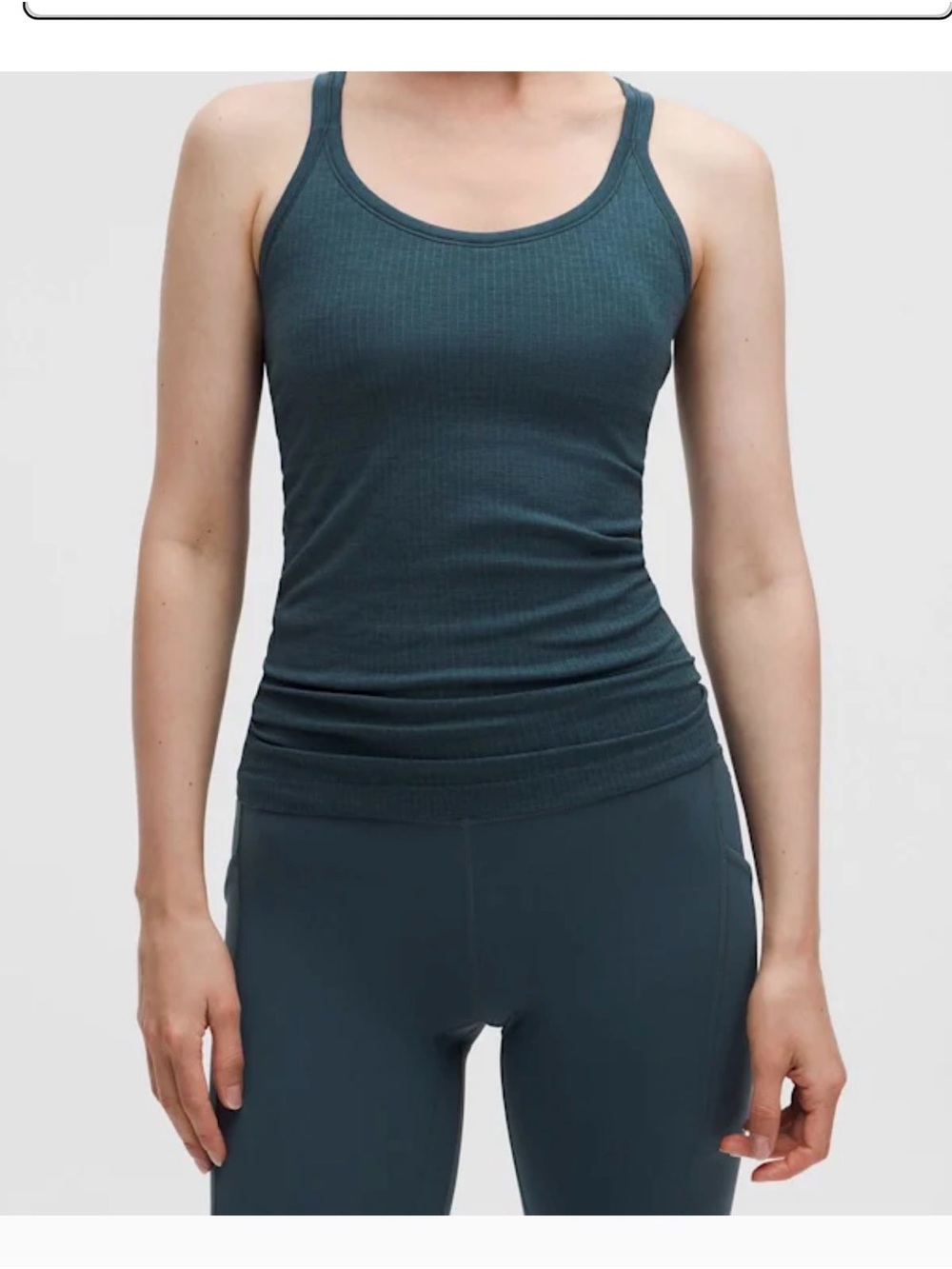 lululemon athletica Deep Teal Ribbed Scoop Tank